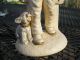 Antique Galvano Bronze Co.  Painted Boy & Girl Figurines Metalware photo 2