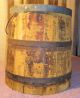 Wooden Milk Bucket Pail Vintage Dairy Container Wood Tongue & Groove Milking Cow Primitives photo 1