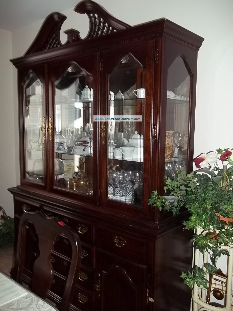 American Cherry Dining Room Set China Cabinet Table 6 Chairs Buffet