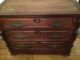 Antique Rustic Oak Dresser Chest Of 5 Drawers Furniture Victorian Missing Top 1900-1950 photo 3