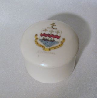 Rare Antique Trinket/ring Box Southport Crested China Hutschenreuther Germany photo