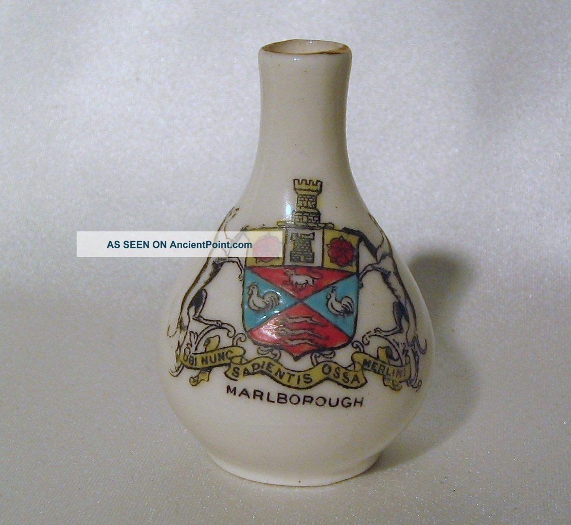 Rare Vessel/jug Marlborough Crested Arcadian China/porcelain A&s Stoke On Trent Figurines photo