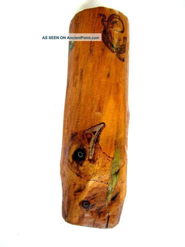 Rare Aussie Emu Caller Didgeridoo –signed With Paintings Pacific Islands & Oceania photo