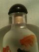 Chinese Painted Inlay Glass Snuff Bottle W/ Carps Goldfish Orange Red Black Fish Snuff Bottles photo 3