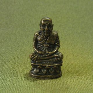Mini Lp Luang Pou Tuad Sculpture Good Luck Safety Charm Thai Amulet photo