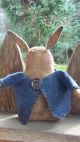 Very Prim And Folky Stump Spring Thyme Bunny Blue Wool Felt Jacket Pfatt Primitives photo 10
