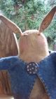 Very Prim And Folky Stump Spring Thyme Bunny Blue Wool Felt Jacket Pfatt Primitives photo 1