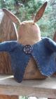 Very Prim And Folky Stump Spring Thyme Bunny Blue Wool Felt Jacket Pfatt Primitives photo 2