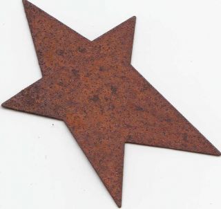 Set Of 2 Primitive Folk Art Handcrafted Rusty Tin Star Shape photo
