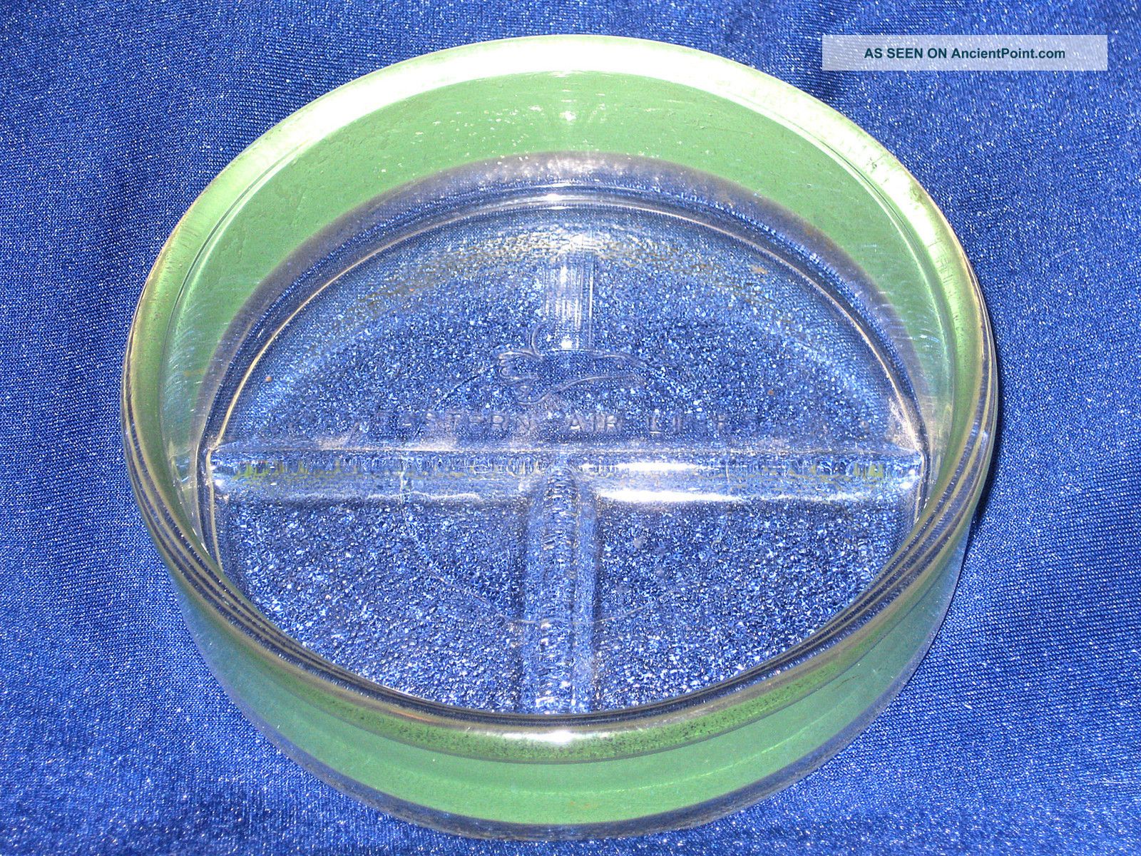 Eastern Air Lines Art Deco Old Falcon Logo Divided Glass Serving Tray Rare Art Deco photo