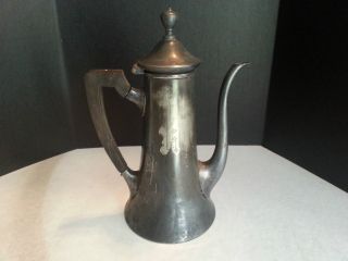 Antique Primitive Wallace Bros Small Silverplate Engraved Teapot Ebony Handle photo