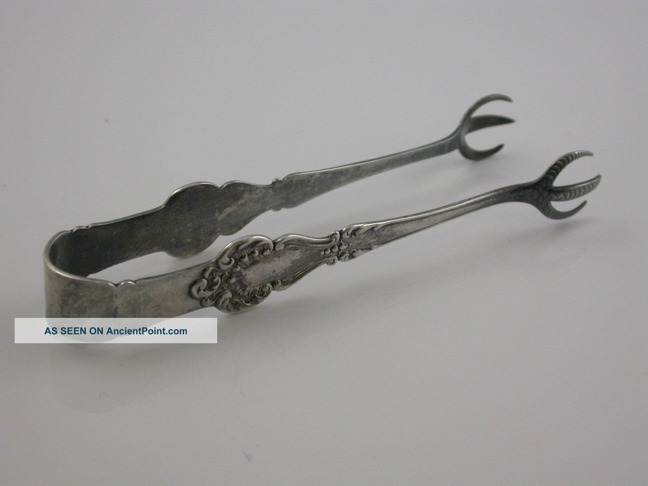 Antique B Crown Sterling Silver Sugar Tongs Other photo