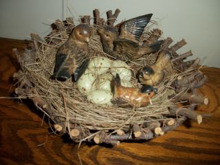 Country Primitive Birds Nest With Eggs photo