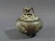 Antique Japanese Bronze Censer Grasshopper/cricket Finial Lizard Handles Vases photo 4