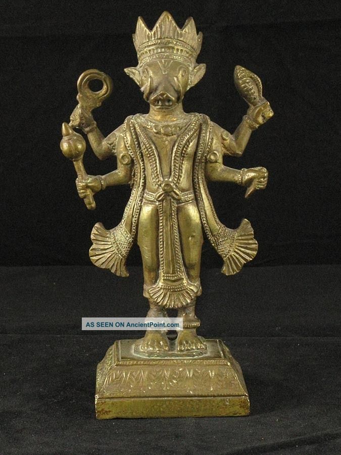 Varaha - Indian Bronze – Wonderful Sculpture - 19th Century India photo