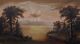 Antique Hudson River School Storm Clouds Sunset Fall Impressionist Painting Folk Folk Art photo 1