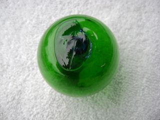 (320) 2+ Inch Diameter Japanese Curio Glass Float Ball Buoy Blue Seal Button photo
