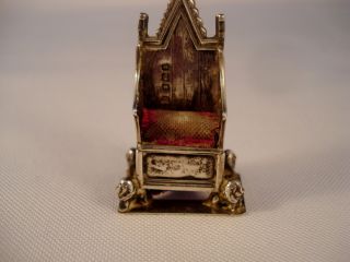 1910 Levi/salaman Sterling Silver King Edward Vii Coronation Chair Pin Cushion photo