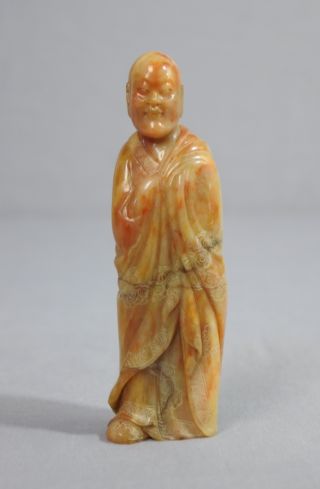 Carved Chinese Shou - Shan Stone Louhan Figure photo