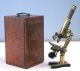 Nachet Et Fils,  Paris Antique Brass Modele Moyen Microscope No 6 W/wd Case,  1919 Microscopes & Lab Equipment photo 5