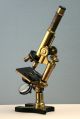Nachet Et Fils,  Paris Antique Brass Modele Moyen Microscope No 6 W/wd Case,  1919 Microscopes & Lab Equipment photo 8