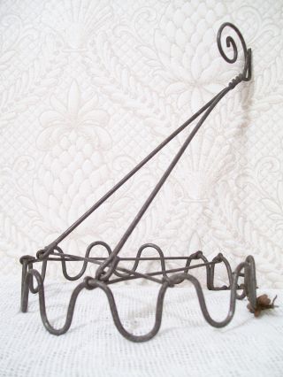 Antique Metal Wire Sconce Kerosene Lamp Holder Gadget Wireware Primitive Oddity photo