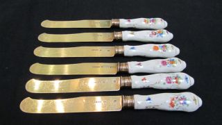 Odiot French Sterling Silver 6 Pc.  Dessert Knives. photo