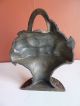 Antique Waverly Studios Cast Iron Paint Door Stop Basket Of Flowers Metalware photo 4
