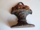 Antique Waverly Studios Cast Iron Paint Door Stop Basket Of Flowers Metalware photo 5
