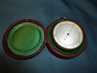 A Early 20th Century Cased Pocket Barometer - photo