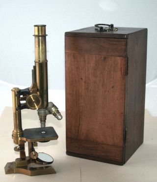 Seibert Wetzlar Antique Brass Parallel Linkage C - Pillar Stativ 3 Microscope 1885 photo