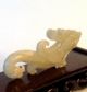 Fine Antique Chinese Hetian Jade Carved Dragon Head Phoenix Tail Statue Dragons photo 3
