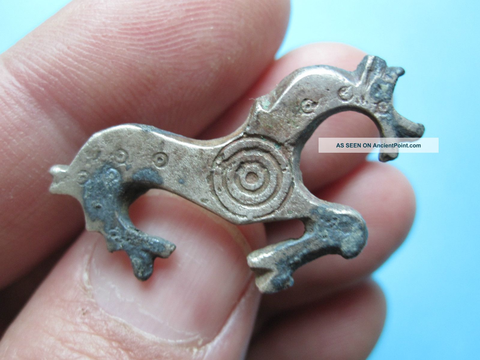 Celtic Roman Silver Horse Brooch 1c Ad Roman photo