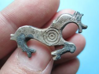 Celtic Roman Silver Horse Brooch 1c Ad photo