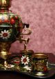 Vintage Russian Hand Painted Electric Samovar / Tea Urn +tray + 2 Cup Holders Other photo 4