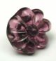 Antique Charmstring Glass Button Amethyst Flower W/ Central Knob Swirl Back Buttons photo 2