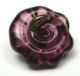 Antique Charmstring Glass Button Amethyst Flower W/ Central Knob Swirl Back Buttons photo 3