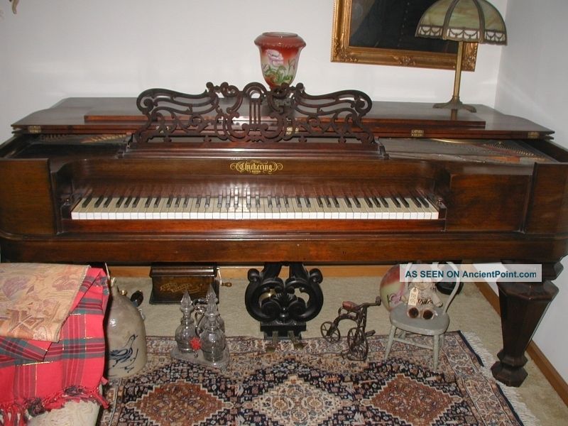 Chickering & Sons Square Grand Piano 26228 Civil War Era Circa 1860 Keyboard photo