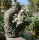Solid Fish Fountain Garden Statue W/ Pitted Texture Cement Spitter Lawn Yard Art Garden photo 2