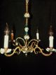 French Porcelain Chandelier 4 Lights. Chandeliers, Fixtures, Sconces photo 1