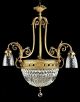 Large Antique Crystal Chandelier Empire Vintage French Bronze Gilt Gilded Gold Chandeliers, Fixtures, Sconces photo 9