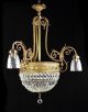 Large Antique Crystal Chandelier Empire Vintage French Bronze Gilt Gilded Gold Chandeliers, Fixtures, Sconces photo 2