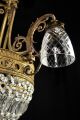 Large Antique Crystal Chandelier Empire Vintage French Bronze Gilt Gilded Gold Chandeliers, Fixtures, Sconces photo 7