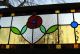 Lead Light House Window Transom Panel - Red Flower 1940-Now photo 5