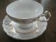 Crownford Pedestal Cup And Saucer Set White Gold Bone China England Vgc Cups & Saucers photo 1
