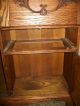 Victorion Oak Secretary And Glass Display,  Square Mirror And Drawers 1900-1950 photo 4