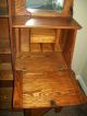 Victorion Oak Secretary And Glass Display,  Square Mirror And Drawers 1900-1950 photo 5