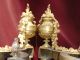 Stunning Pair Of Palatial Gilded French Bronze Chenets 1 9c.  Cherubs Metalware photo 6