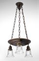 Brass Chandelier Pan Light Ornate Restored Antique Vintage Old Steampunk Bronze Chandeliers, Fixtures, Sconces photo 1