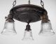 Brass Chandelier Pan Light Ornate Restored Antique Vintage Old Steampunk Bronze Chandeliers, Fixtures, Sconces photo 2